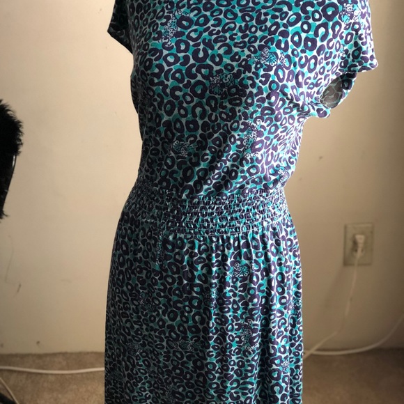 Lilly Pulitzer blue/ turquoise leopard print dress - Picture 6 of 8